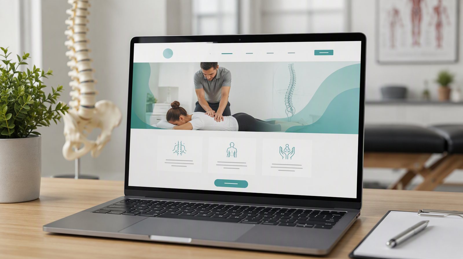 Sample chiropractic clinic website design concept